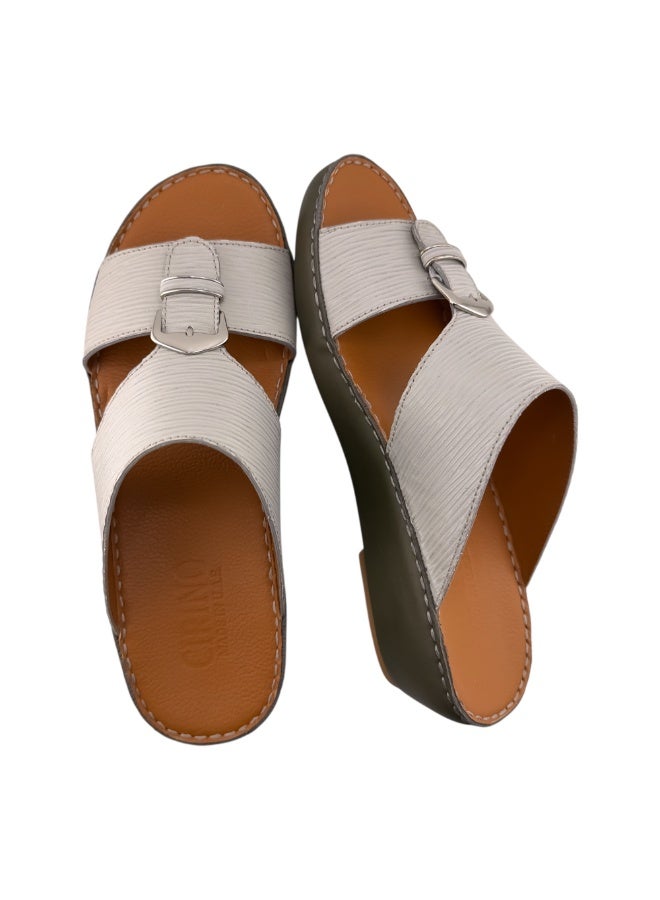 Ette A E T Handmade Arabic Sandals For Men | Outdoor Mens Slippers | Everyday Flip Flops Open Toe | Arabic Full Genuine Softy Leather With Buckle | New Design | Tan Footbed | Comfortable & LightWeight - Image 2