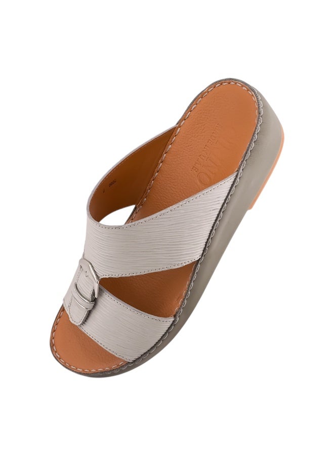 Ette A E T Handmade Arabic Sandals For Men | Outdoor Mens Slippers | Everyday Flip Flops Open Toe | Arabic Full Genuine Softy Leather With Buckle | New Design | Tan Footbed | Comfortable & LightWeight - Image 3