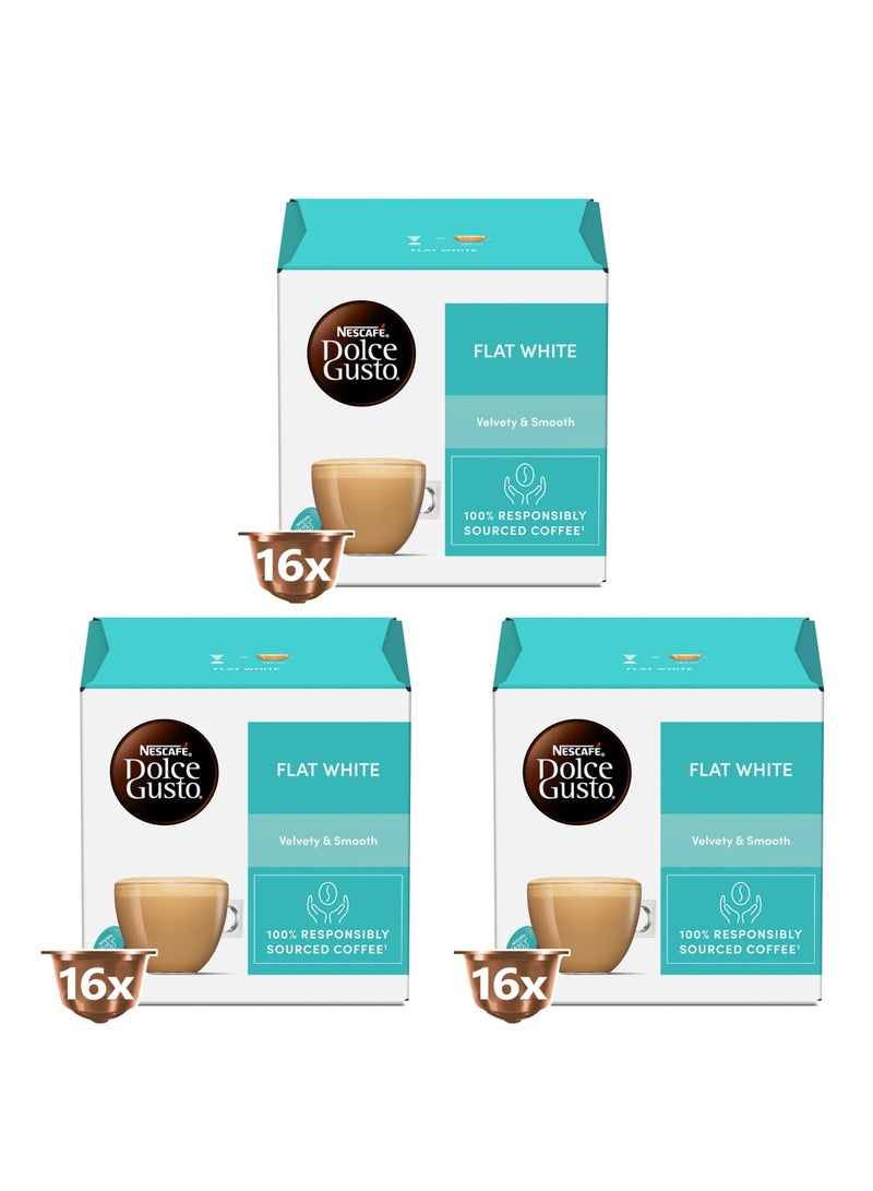 دولسي قوستو كبسولات قهوة دولتشي جوستو فلات وايت، عبوة من 16 كبسولة، 3 قطع
