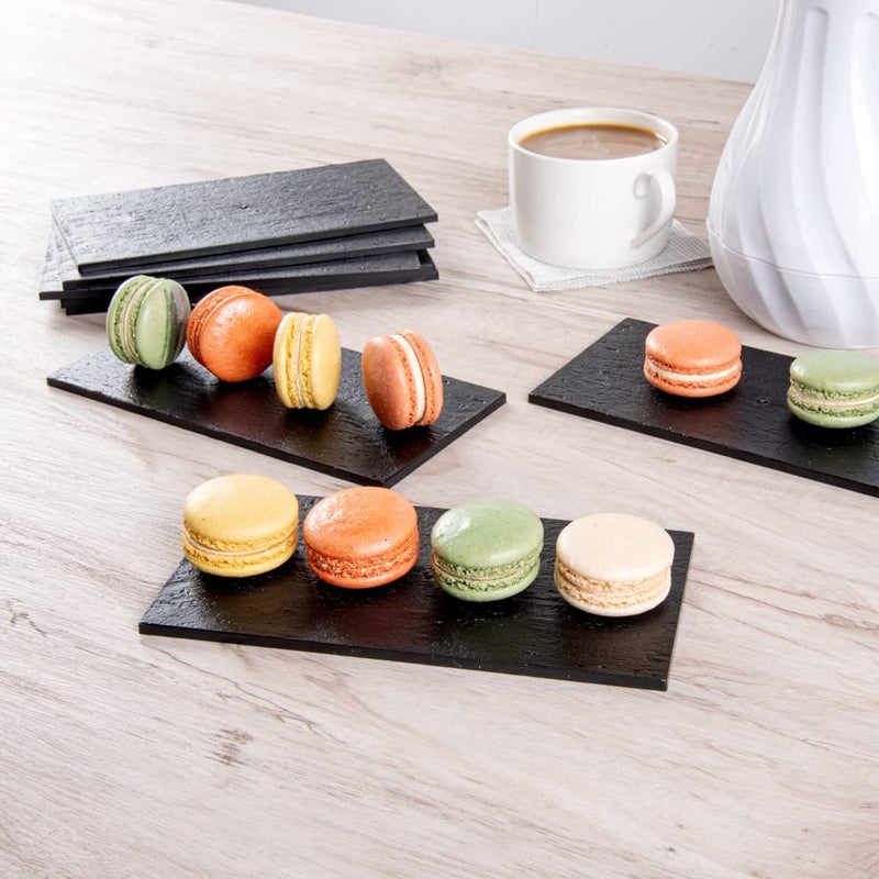 Restaurantware Restaurantware 7 x 3.5 Inch Serving Plates 100 Rectangle Charcuterie Boards - Premium Mimics The Look Of Slate Black Plastic Serving Platters Serve Appetizers Or Desserts For All Occasions  - Image 3
