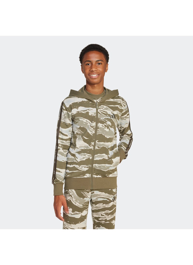 Adidas Youth Seasonal Essentials Camo Full-Zip Hoodie - Image 3