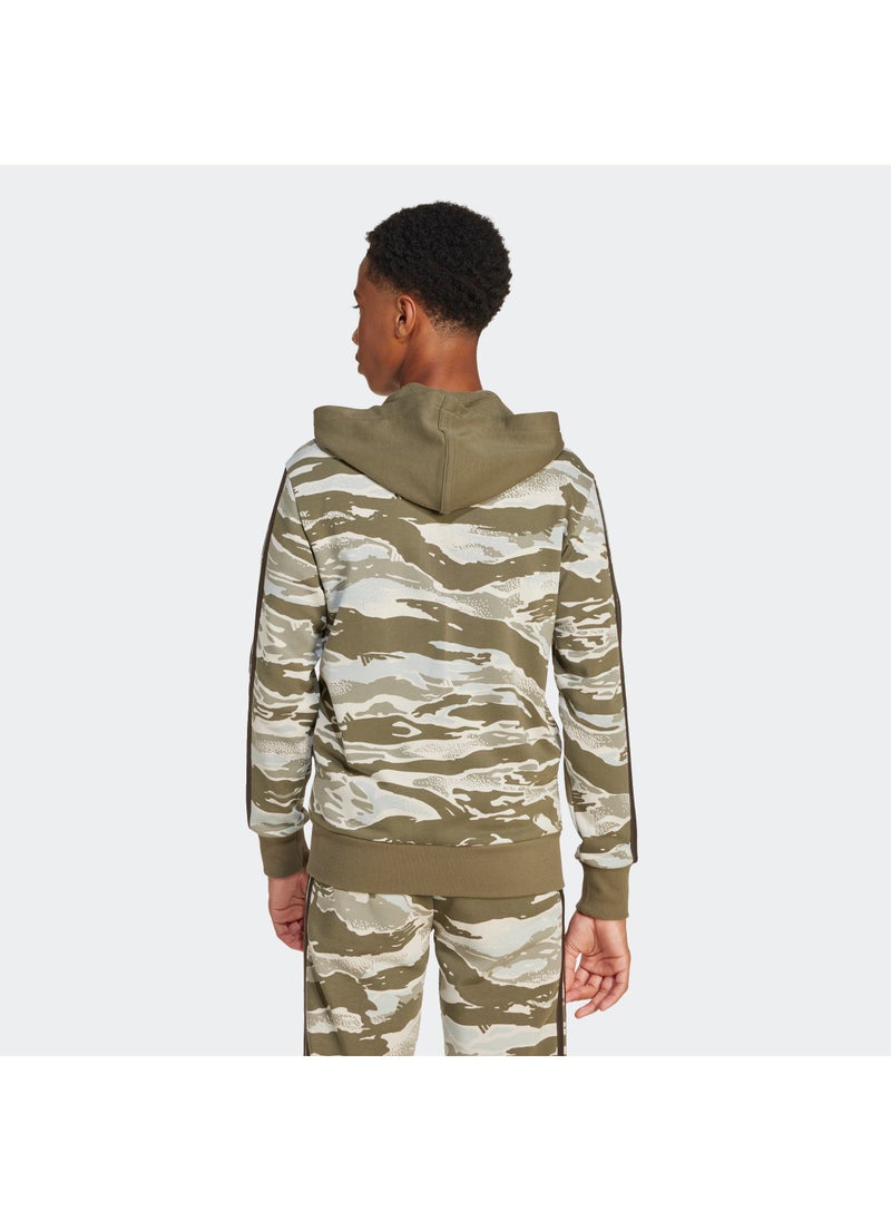 Adidas Youth Seasonal Essentials Camo Full-Zip Hoodie - Image 4