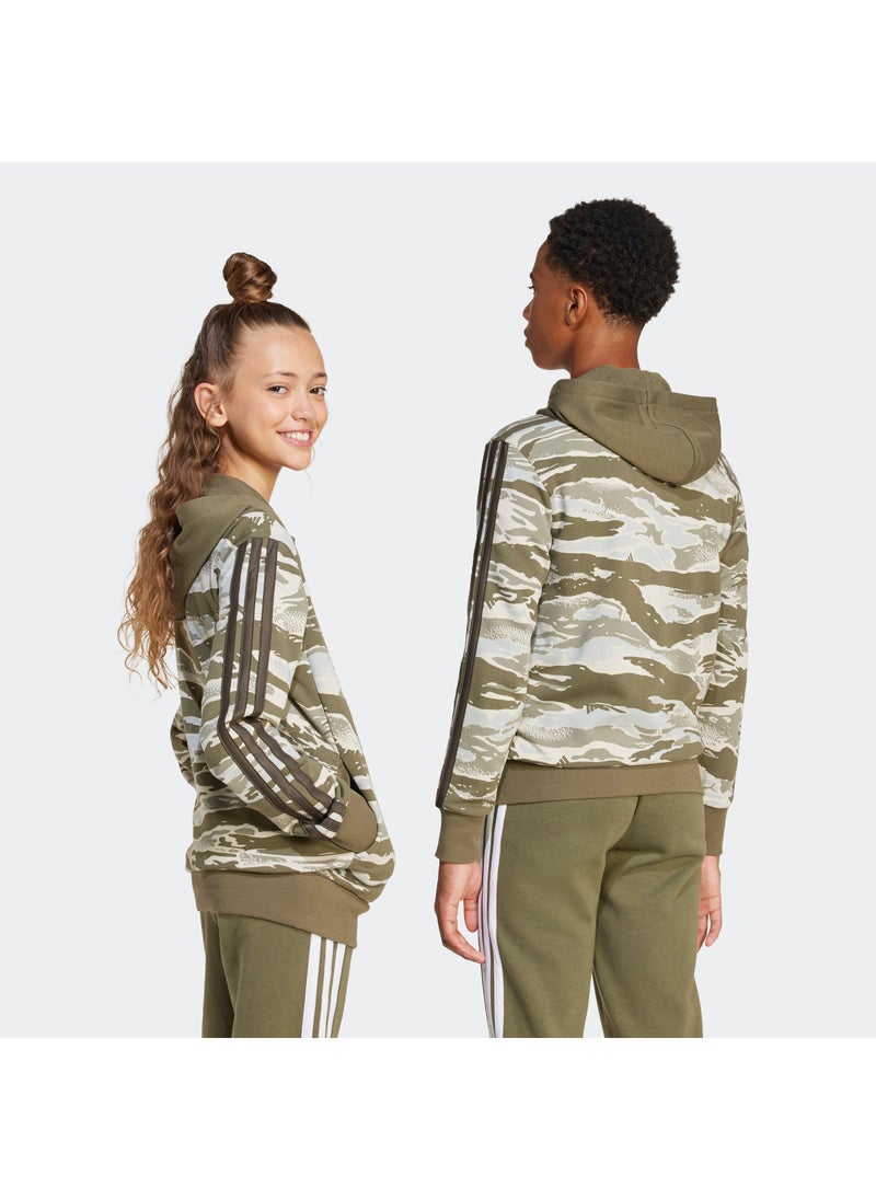Adidas Youth Seasonal Essentials Camo Full-Zip Hoodie - Image 2