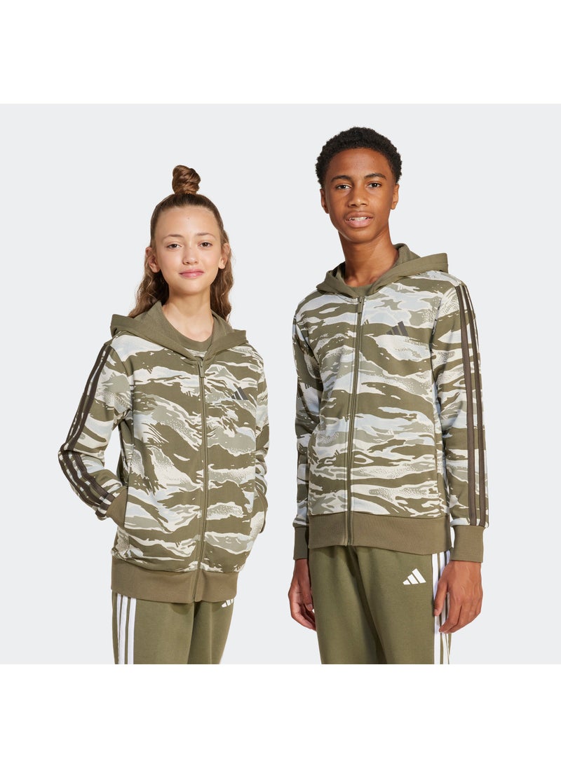 Adidas Youth Seasonal Essentials Camo Full-Zip Hoodie - Image 1