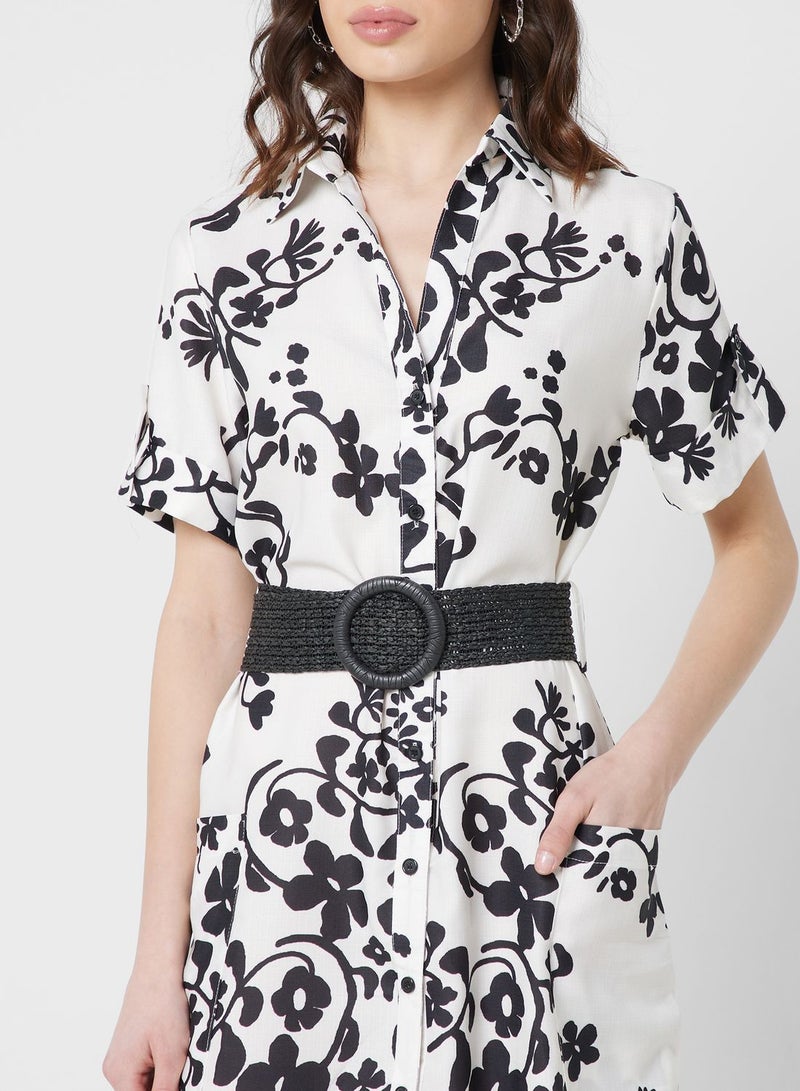 ELLA Floral Print Shirt Dress  - Image 3