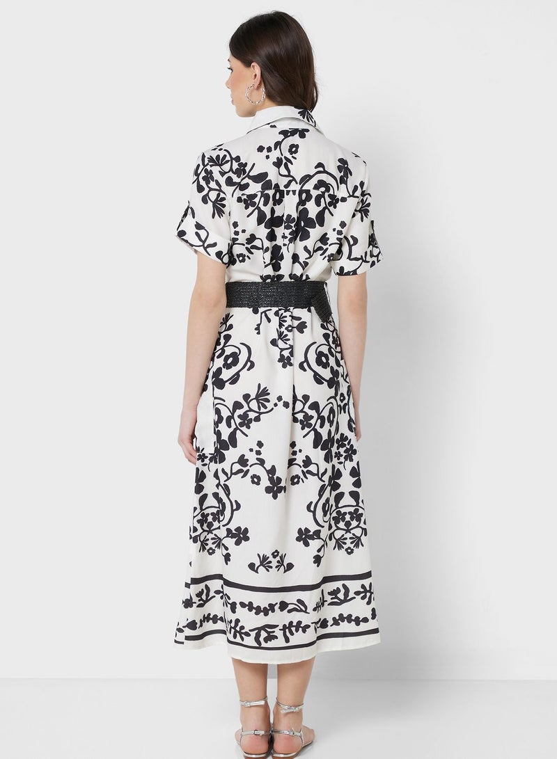 ELLA Floral Print Shirt Dress  - Image 2