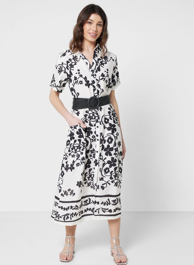 ELLA Floral Print Shirt Dress  - Image 4