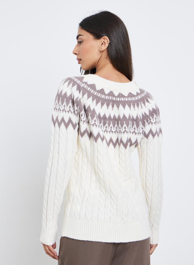 ستايلي كنزة محبوكة بقصة عادية - Image 5