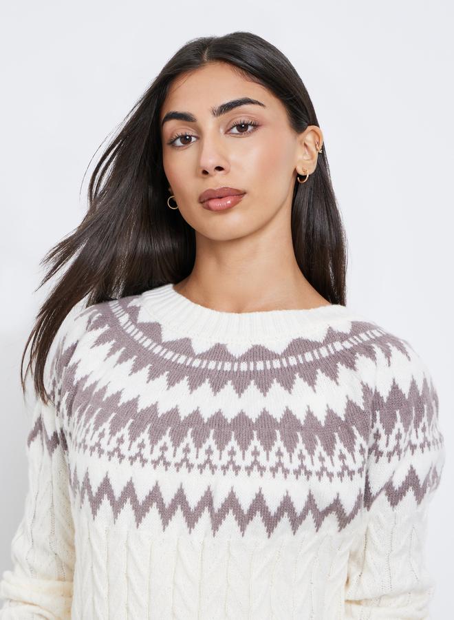 ستايلي كنزة محبوكة بقصة عادية - Image 4