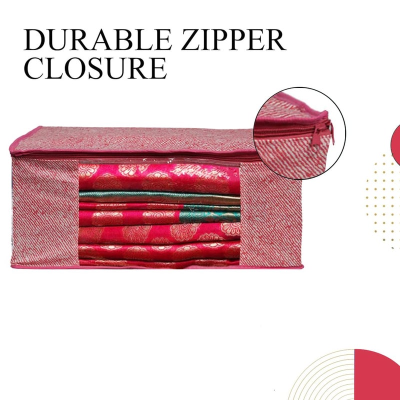 SHAPING FABRIC Non-Woven Garment Cover with Transparent Window & Double Metal Zipper - Pack of 3 for Dustproof Clothing Storage - Image 5