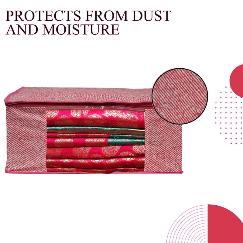 SHAPING FABRIC Non-Woven Garment Cover with Transparent Window & Double Metal Zipper - Pack of 3 for Dustproof Clothing Storage - Image 3