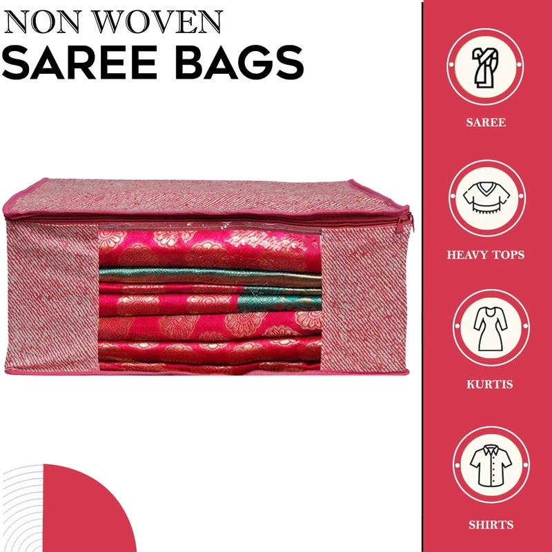 SHAPING FABRIC Non-Woven Garment Cover with Transparent Window & Double Metal Zipper - Pack of 3 for Dustproof Clothing Storage - Image 2