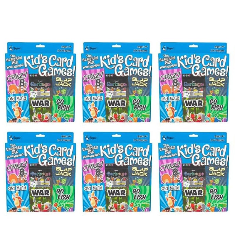 Regal Games Card Games for Kids - Go Fish, Crazy 8's, Old Maid, Slap Jack, Garbage Monsters, War - Simple & Fun Classic Family Table Game Sets (6 x 6) - Image 2