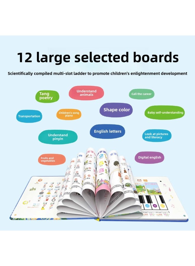 Smart Fish Children's Chinese And English Reading Point Early Education Pinyin Learning Machine Baby Language Enlightenment Point Reading Voice Book-Color:Royal Blue Leyouxiang Early Education - Image 5