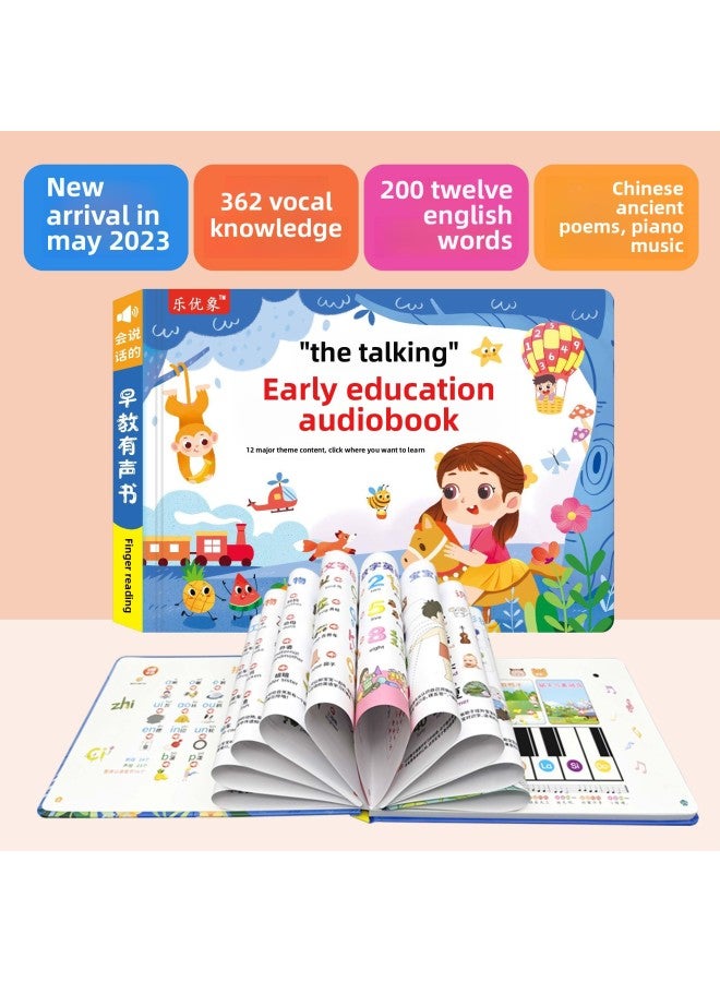 Smart Fish Children's Chinese And English Reading Point Early Education Pinyin Learning Machine Baby Language Enlightenment Point Reading Voice Book-Color:Royal Blue Leyouxiang Early Education - Image 3