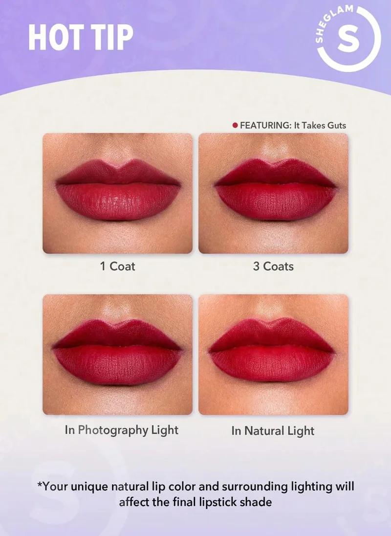 SHEGLAM Dynamatte Boom Long-Lasting Matte Lipstick-High Key
