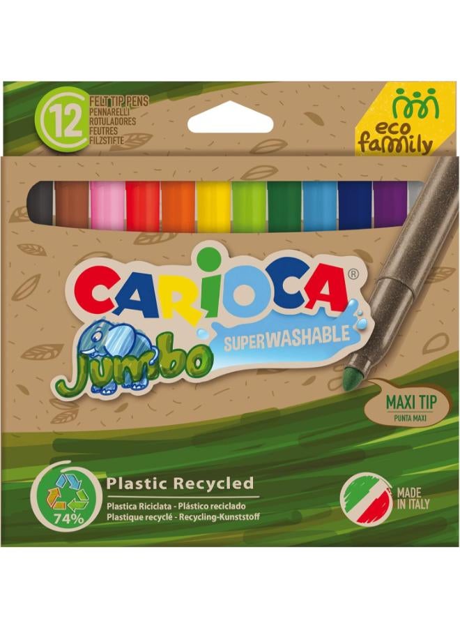 carioca Pack Of 12  Jumboo Super Washable Markers  - Image 1