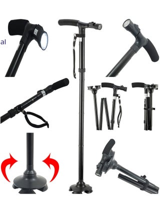 Folding Walking Cane with Night Light and Quad Base - Dorra JL9274L - pzsku/Z834E7F8DD222357D62E7Z/45/_/1684934647/48874adf-8f10-4f57-98fd-2674d22fa45d