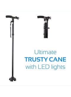Generic Folding Walking Cane with Night Light and Quad Base - Dorra JL9274L  - Image 4