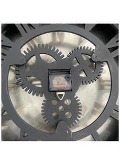 AWD End Table, Creative Round Clock Coffee Table with Tempered Glass Top, Multifunctional Sofa Side Table with Roman Numeral Gear Clock Design.  - Image 4