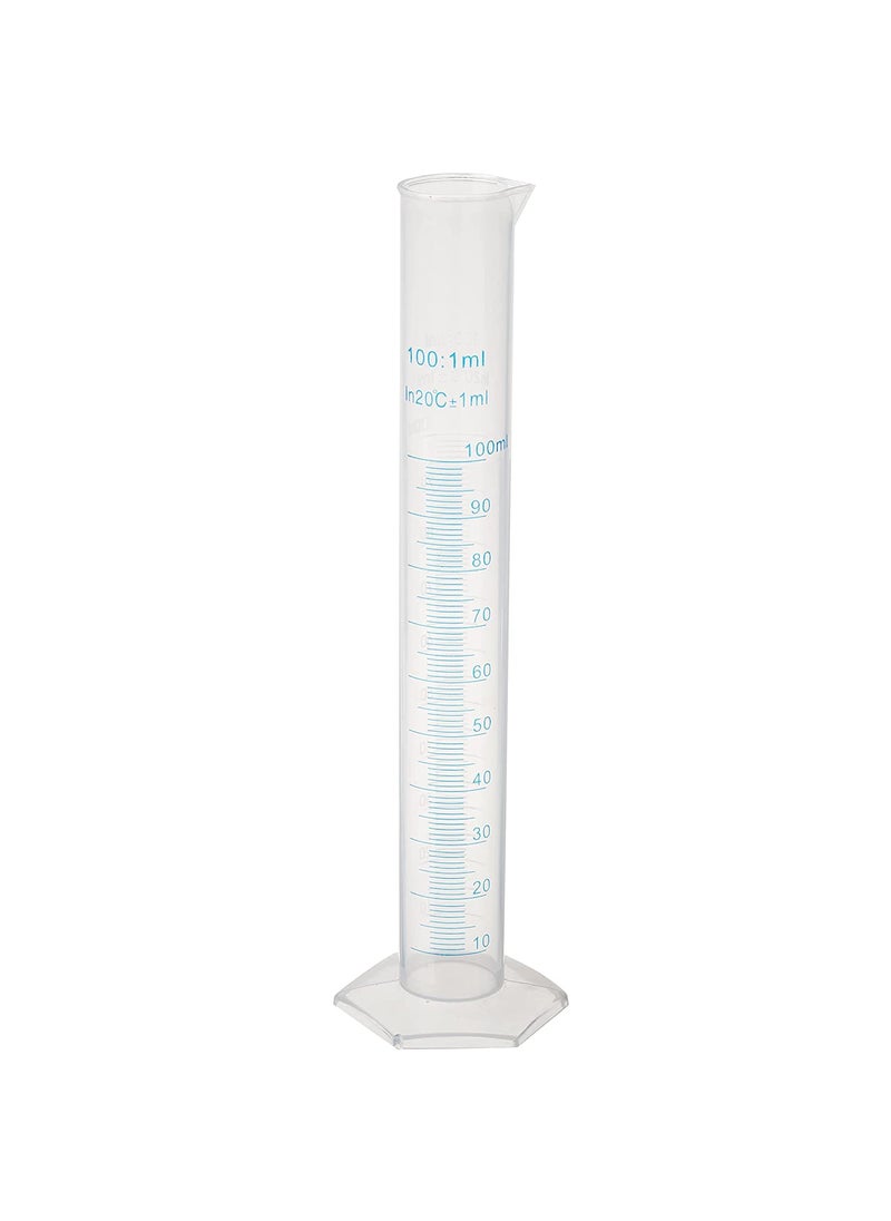 SPYLX SPYLX Plastic Measuring Cylinder Transparent Graduated Cylinders for Laboratory Test 100 ML 1  - Image 1