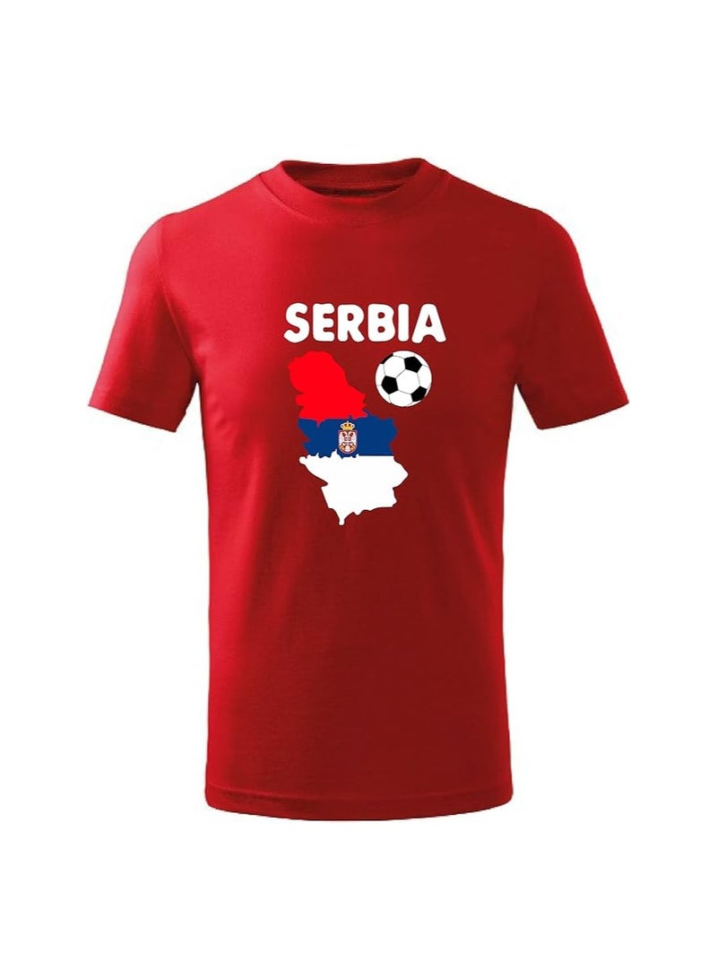Serbia Football Fans Printed T-Shirts-Football Jersey T-Shirts For Men|Women|Kids To Win The Cup - Image 1