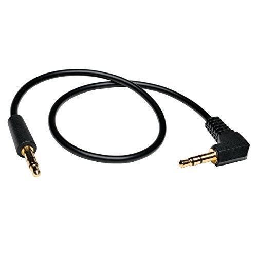 TRIPP LITE P312-001-RA 1-Feet 3.5mm Mini Stereo Audio Cable with One Right Angle Plug,Black - Image 1