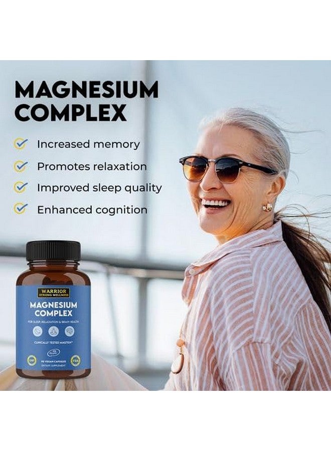 Warrior Strong Wellness Magnesium Complex -Triple Blend 100% Chelated Mag Supplement-Magtein Magnesium L-Threonate for Memory & Brain Health -Glycinate, Sleep Well-Taurate- Relaxation - Image 3