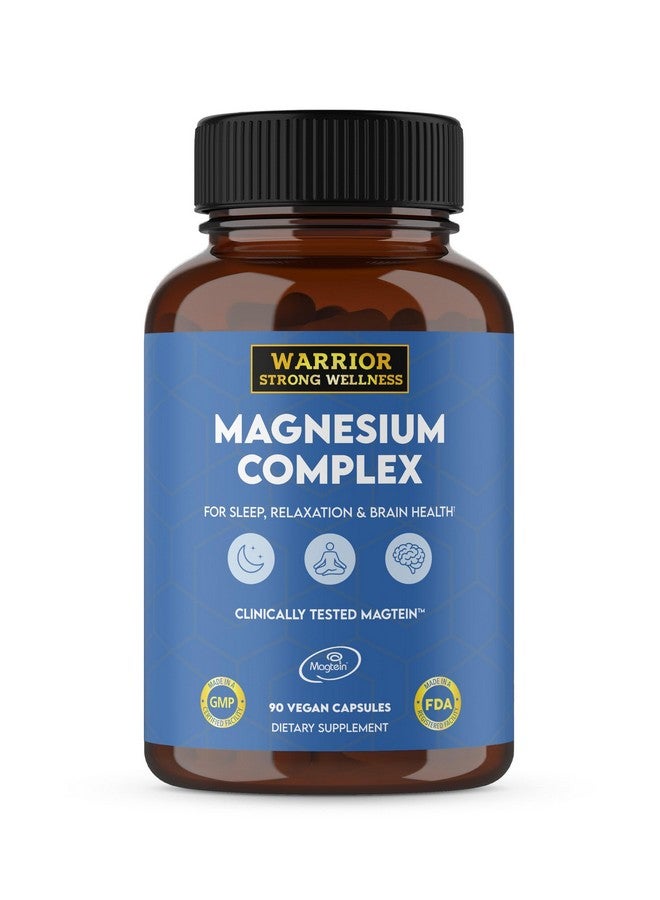 Warrior Strong Wellness Magnesium Complex -Triple Blend 100% Chelated Mag Supplement-Magtein Magnesium L-Threonate for Memory & Brain Health -Glycinate, Sleep Well-Taurate- Relaxation - Image 1