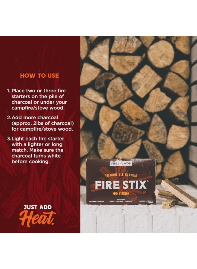 Fire & Flavor Fire Stix All-Natural Fire Starters - Eco-Friendly Fire Starters for Fireplaces, Campfires, Grills, and Wood Stoves - Odorless, Chemical-Free, and Clean-Burning Fire Starters  - Image 4