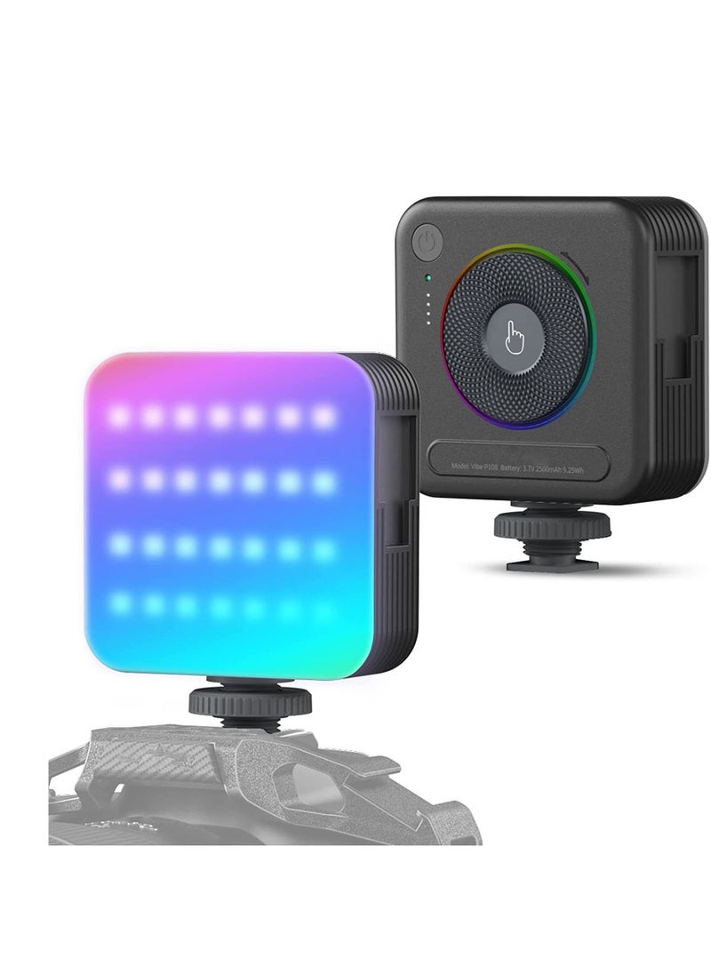 SYOSI RGB Video Light, Camera LED Light, 96 LED Beads for Photographic Video Lighting, 2500mAh Rechargeable On-Camera Video Light Panel 2700K - 6500K, Portable Full Color Camera Light  - Image 1