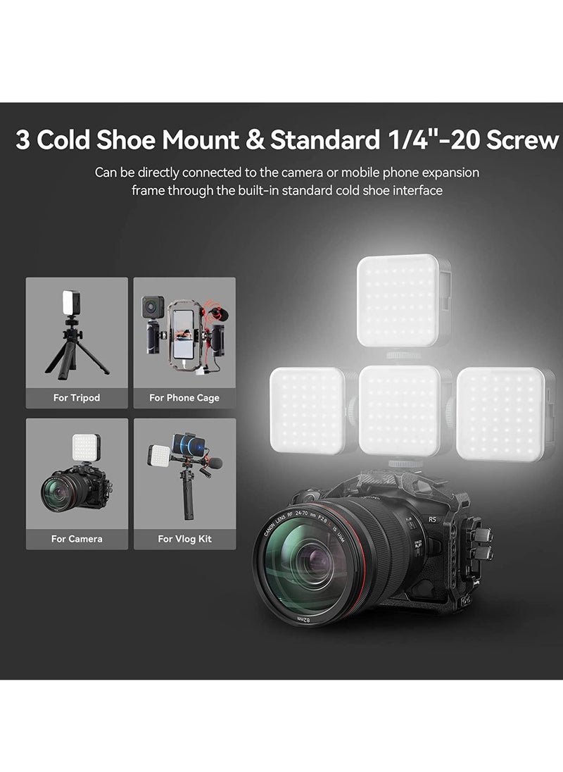 SYOSI RGB Video Light, Camera LED Light, 96 LED Beads for Photographic Video Lighting, 2500mAh Rechargeable On-Camera Video Light Panel 2700K - 6500K, Portable Full Color Camera Light  - Image 3