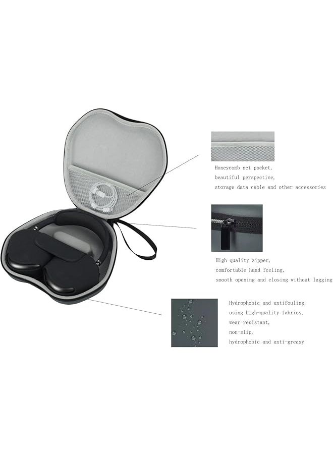 erorex - Hard Case For Airpods Max Headphones Carrying Case Storage Travel Case Fashion Pu Case Wireless Headphones Eva Storage Case Protective Case Cover Gray - Image 1