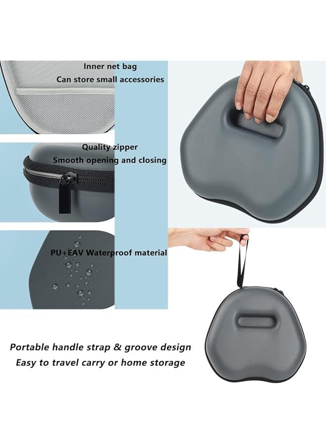 erorex - Hard Case For Airpods Max Headphones Carrying Case Storage Travel Case Fashion Pu Case Wireless Headphones Eva Storage Case Protective Case Cover Gray - Image 1