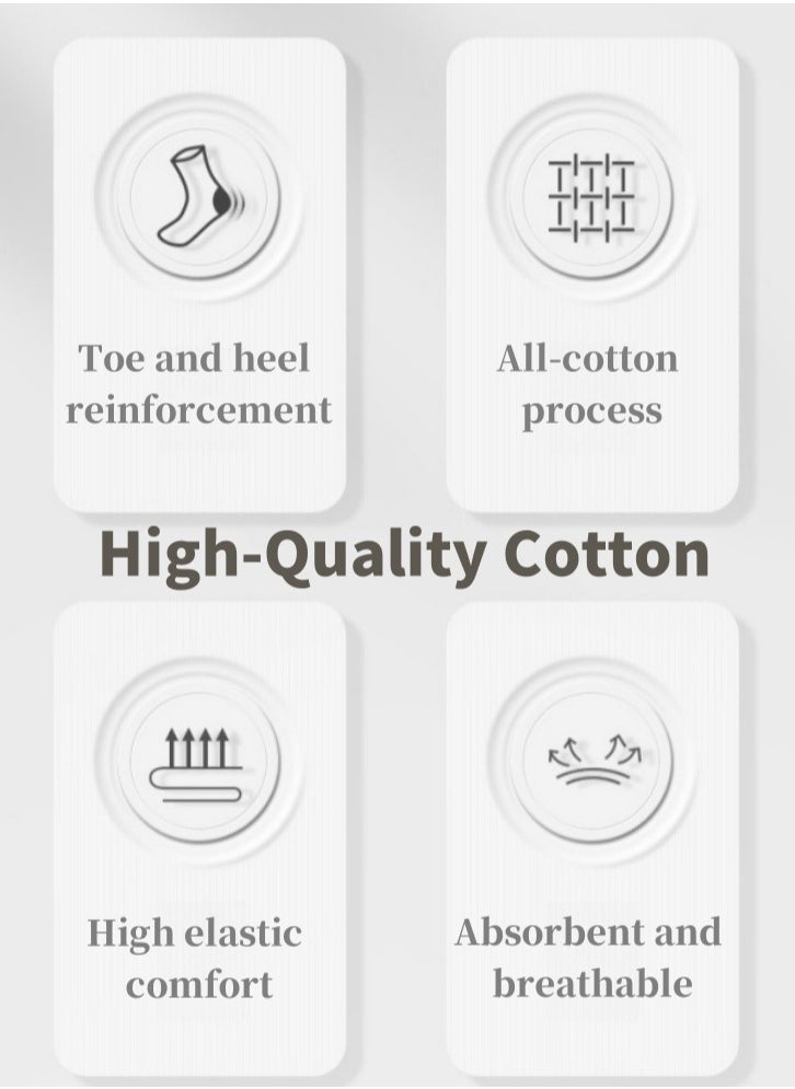 Lullaxx - Lullaxx 5 Pairs of Men's 100% Cotton Socks: Dress Socks, Mid-calf Socks, Wicking and Moisture-Resistant, Suitable for Business Casual Wear, Suitable for All Seasons. - Image 1