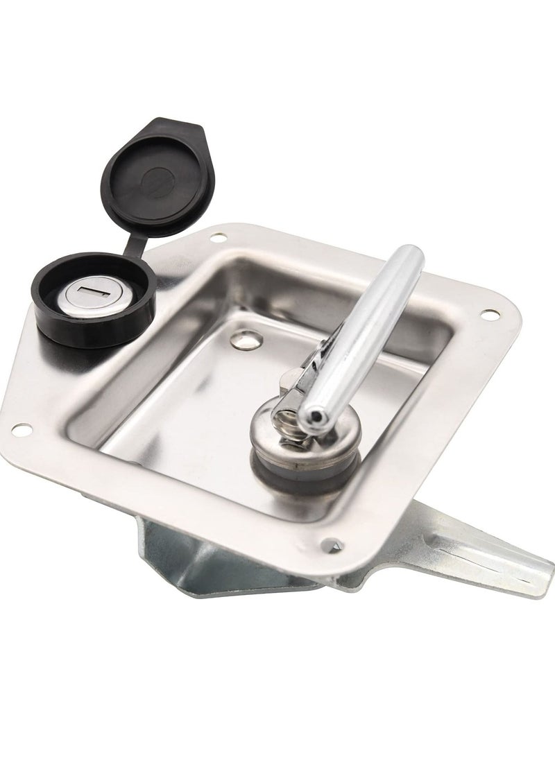 SYOSI - SYOSI 2Pcs Truck Tool Box Latch, T-Handle Latch Stainless Lock Replacement Handle for ToolBox with 4 Keys Truck Door Flush Latch with Gasket - Image 1