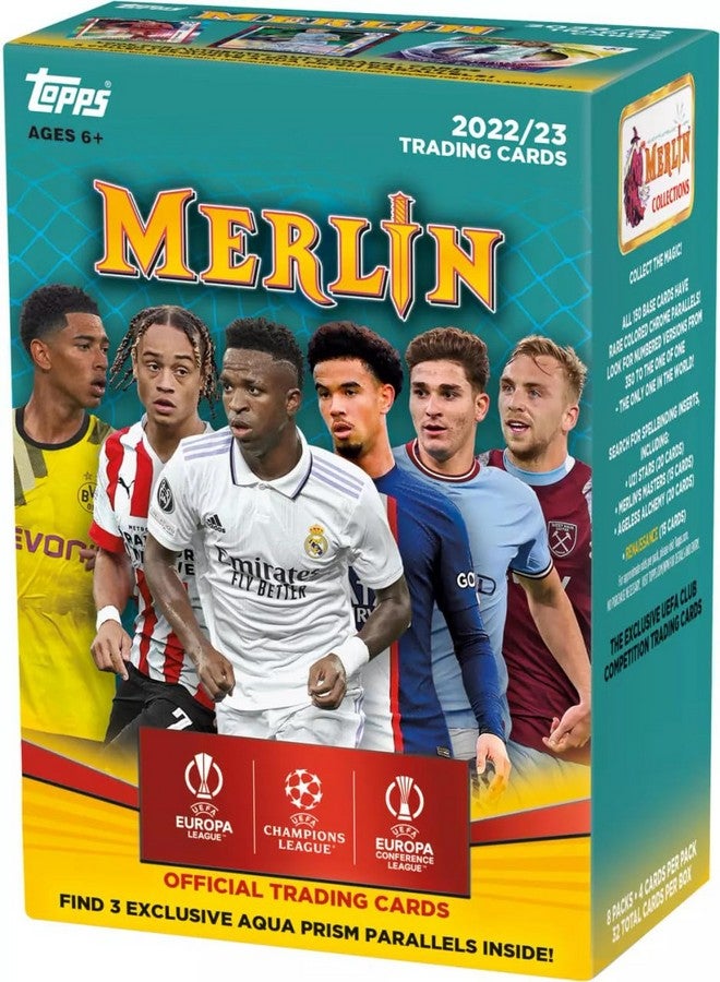 Topps 2022-2023 Merlin Chrome Uefa Champions Soccer Card Blaster Box - 32 Soccer Cards Per Blaster Box - Image 1