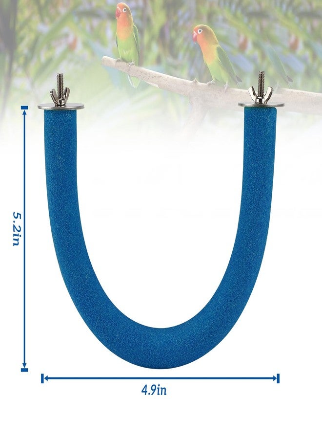 Rypet Parrot Perch Rough-surfaced - Quartz Sands Bird Cage Perches for Small Parakeets Cockatiels, Conures, Macaws, Parrots, Love Birds, Finches Cages Toy, U Shape - Image 2