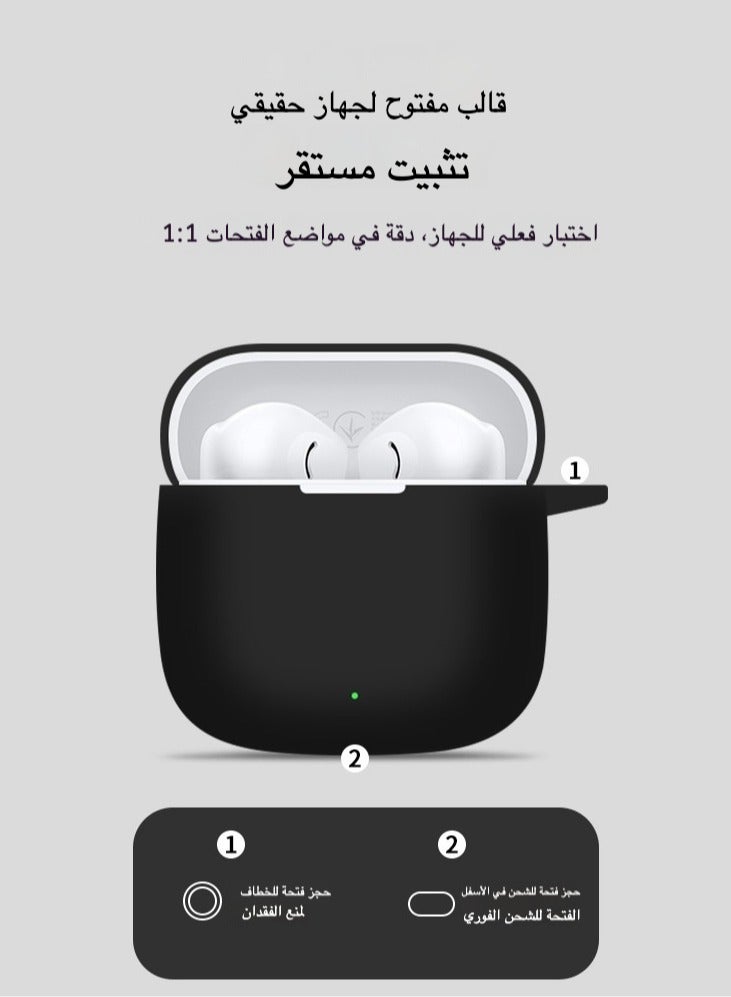 Shockproof Case for HUAWEI Freebuds SE 2/SE 3 - Anti-Scratch Silicone Cover with Dust Plugs, Charging Port Protection | Slim Fit Black - Image 3