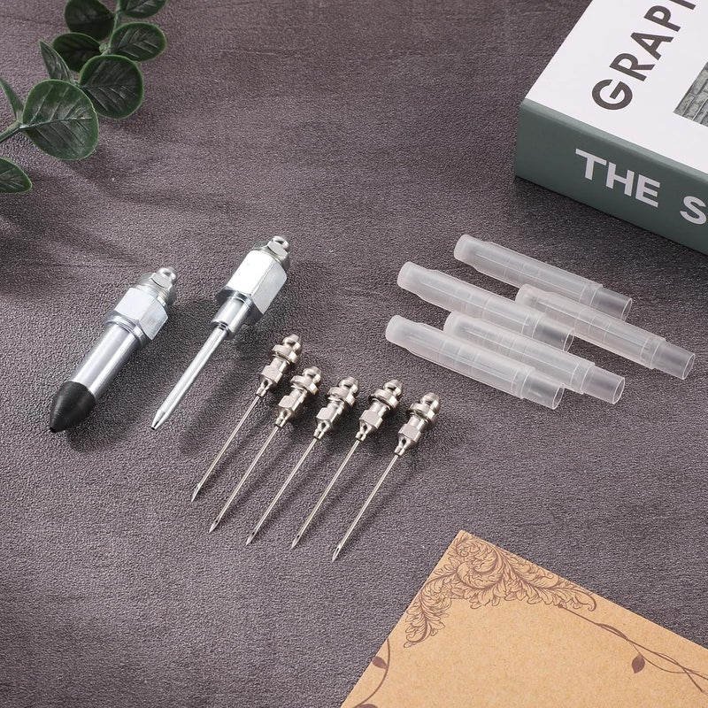 7-Piece Grease Needle Accessory Set, Including 5 Grease Needle Nozzles, 1 Grease Needle Dispenser, 1 Grease Dispenser Tip Rubber Nozzle Adapter - Image 3
