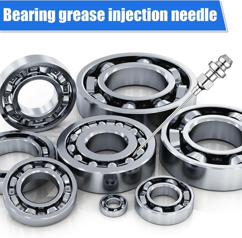 7-Piece Grease Needle Accessory Set, Including 5 Grease Needle Nozzles, 1 Grease Needle Dispenser, 1 Grease Dispenser Tip Rubber Nozzle Adapter - Image 5