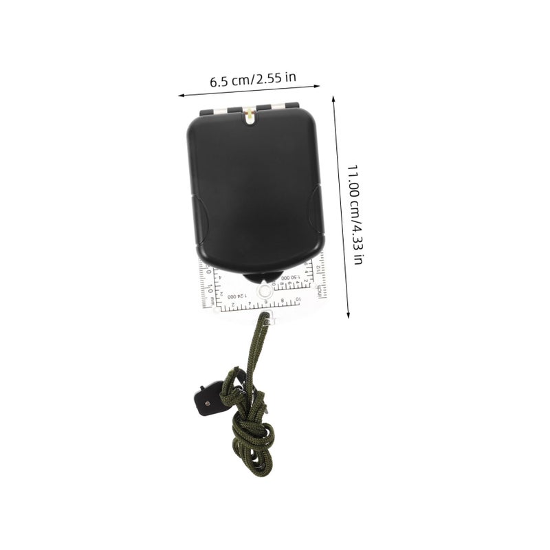High Precision Hiking Compass with Luminous Pointer Mirror and Ruler - Image 3