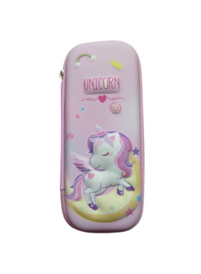 3D Pencil Case High Quality 3D Pencil Cases and Bags for Boys and Girls, Embrace Adventure with Vibrant Colors with High Quality (Colorful Horse) (Winged Horse and Stars (Pink)) - Image 1