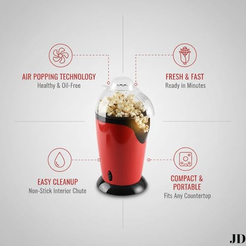 DRUMSTONE(1+1-𝐘𝐄𝐀𝐑 (Extended) 𝐖𝐀𝐑𝐑𝐀𝐍𝐓𝐘)Electric Popcorn Maker | Large Automatic Popcorn Machine for Home & Restaurant | Oil-Free Snack Maker | Aluminum Design | Easy & Quick Popcorn Making - Image 4
