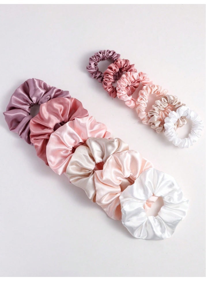 12-Piece Satin Scrunchies Set – Large & Small Hair Ties – Gentle on Hair, Travel & Everyday Use