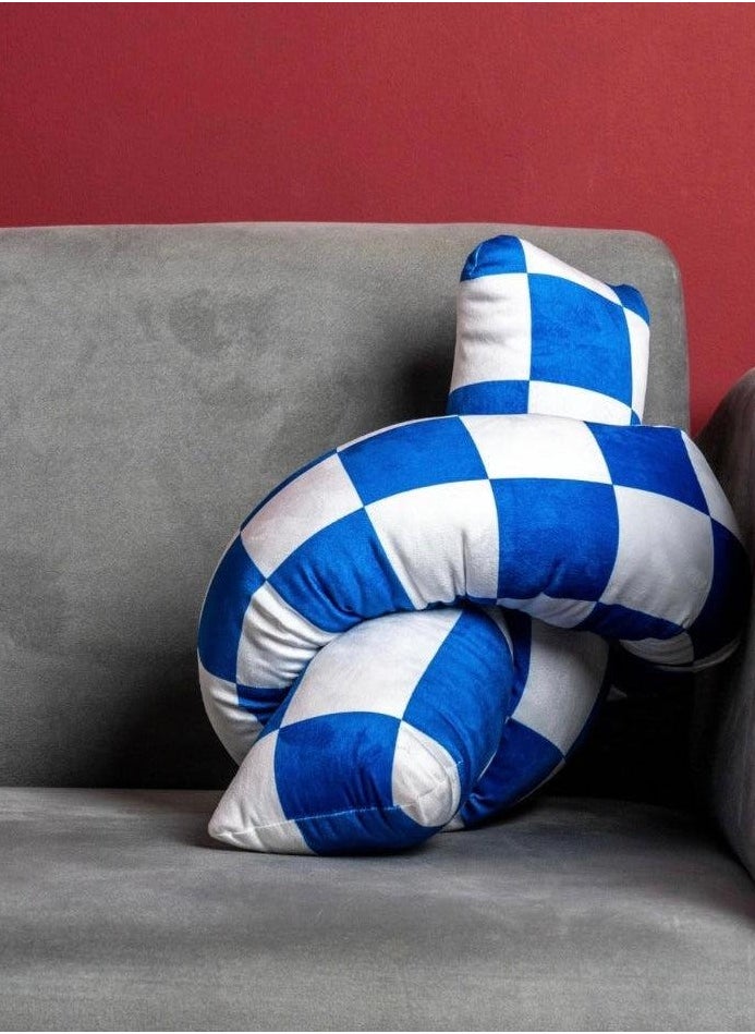 Generic Twisted Pillow Velvet  Blue X White 