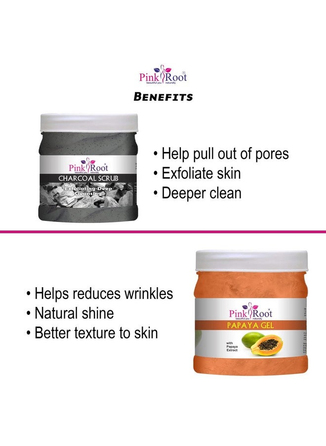 Pink Root - Pink Root Charcoal Scrub 500gm with Papaya Gel 500gm - Image 1