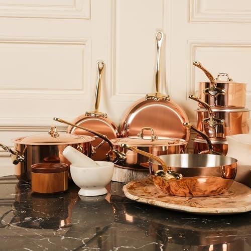 Mauviel M'Heritage 150 B 1.5mm Polished Copper & Stainless Steel Oval Pan With Brass Handles, 17.7-In, Made In France - Image 3