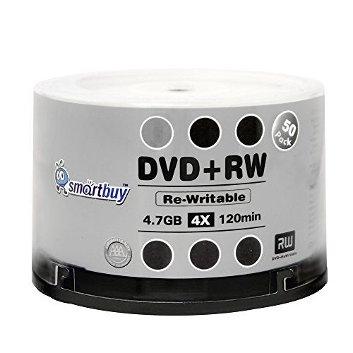 Smartbuy 50 Pack Smartbuy Blank DVD+RW 4X 4.7GB 120Min Branded Logo Rewritable DVD Media Disc - Image 2