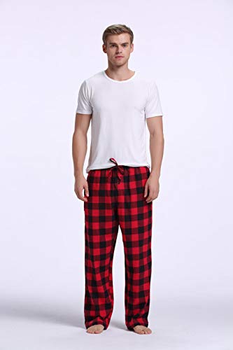 CYZ Men's 100% Cotton Super Soft Flannel Plaid Pajama Pants-BlackRedGingham-S - Image 5